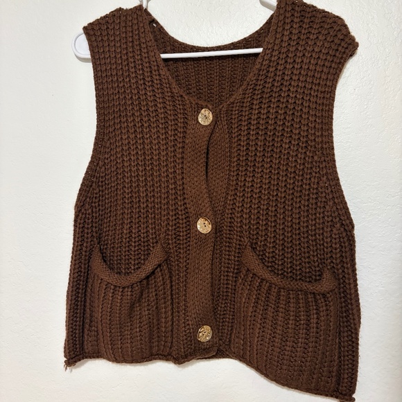 Knitted Sweater Button Detailing - Picture 1 of 5
